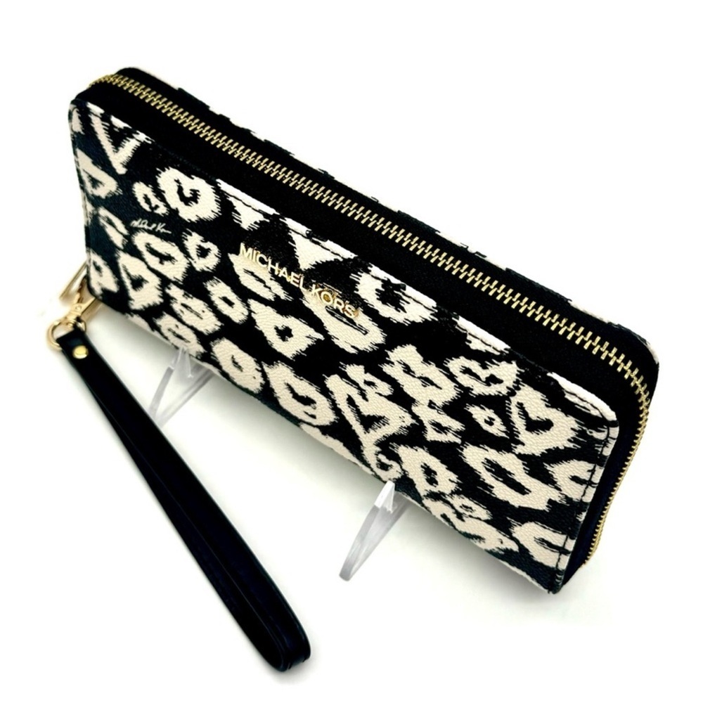 Michael Kors Large Travel Continental Wallet Wristlet Black Multi - Picture 6 of 9